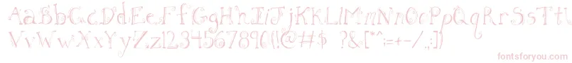 Fonte FhLetter – fontes rosa em um fundo branco