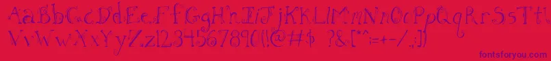 FhLetter Font – Purple Fonts on Red Background