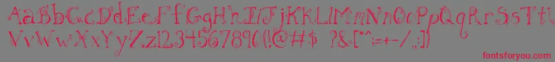 FhLetter Font – Red Fonts on Gray Background