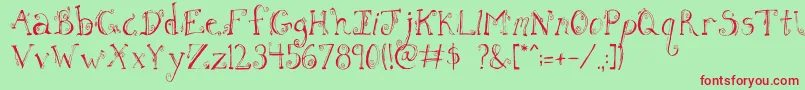 FhLetter Font – Red Fonts on Green Background
