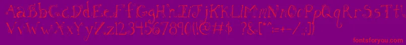 FhLetter-Schriftart – Rote Schriften auf violettem Hintergrund