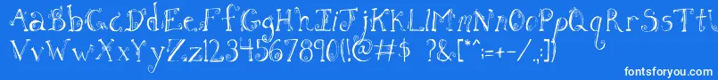 Шрифт FhLetter – белые шрифты на синем фоне