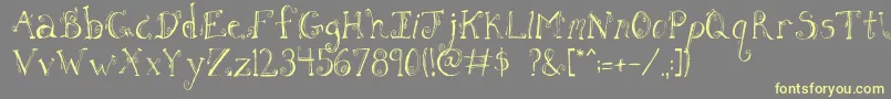 Czcionka FhLetter – żółte czcionki na szarym tle
