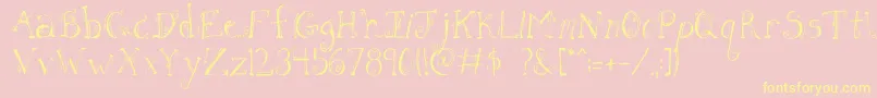 FhLetter Font – Yellow Fonts on Pink Background