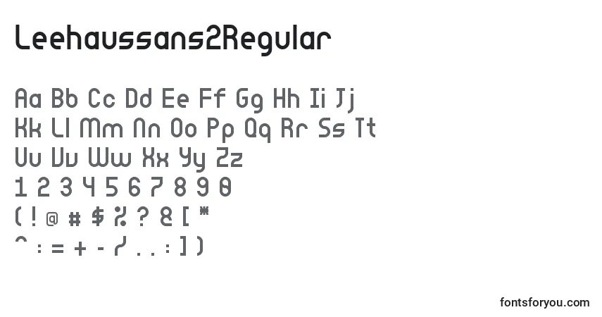 Czcionka Leehaussans2Regular – alfabet, cyfry, specjalne znaki