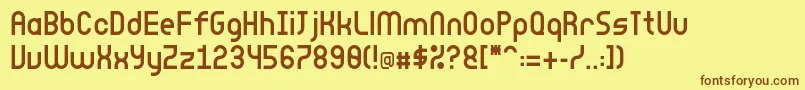Leehaussans2Regular Font – Brown Fonts on Yellow Background