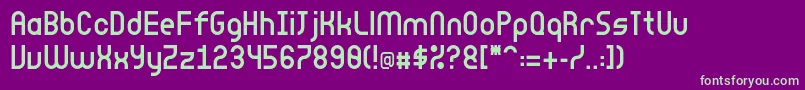 Leehaussans2Regular Font – Green Fonts on Purple Background