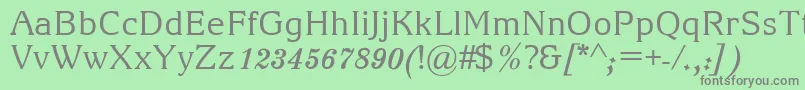 フォントArianGrqi – 緑の背景に灰色の文字