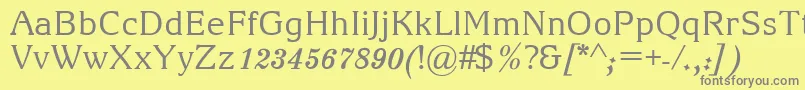 フォントArianGrqi – 黄色の背景に灰色の文字