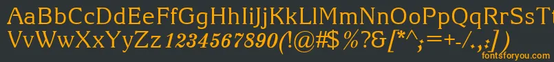 フォントArianGrqi – 黒い背景にオレンジの文字