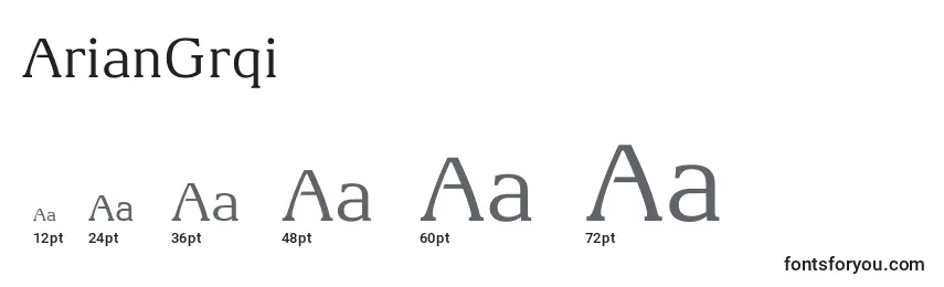 Größen der Schriftart ArianGrqi