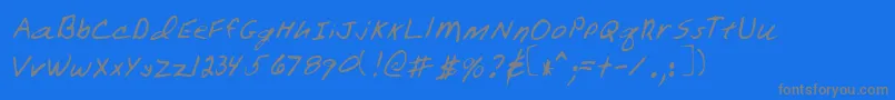 フォントWarrenRegular – 青い背景に灰色の文字