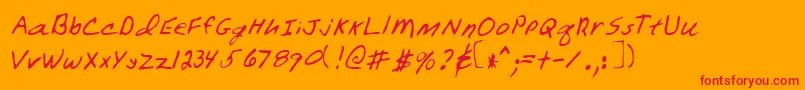 WarrenRegular Font – Red Fonts on Orange Background