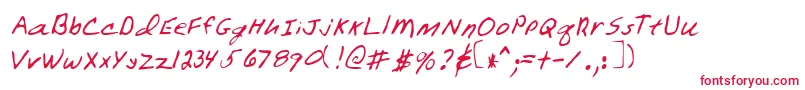 WarrenRegular Font – Red Fonts on White Background
