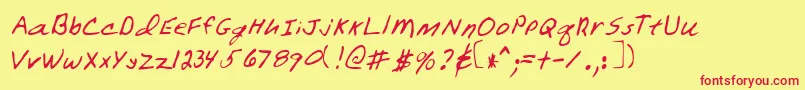 WarrenRegular Font – Red Fonts on Yellow Background