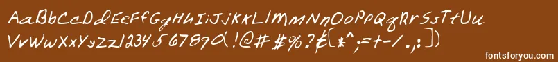 Fonte WarrenRegular – fontes brancas em um fundo marrom