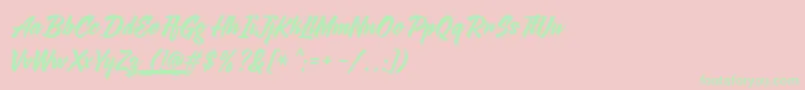AgneyaDemoVersion Font – Green Fonts on Pink Background