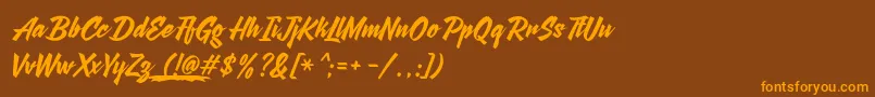 AgneyaDemoVersion Font – Orange Fonts on Brown Background