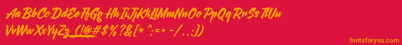 AgneyaDemoVersion Font – Orange Fonts on Red Background