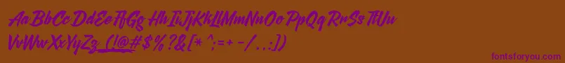 AgneyaDemoVersion Font – Purple Fonts on Brown Background