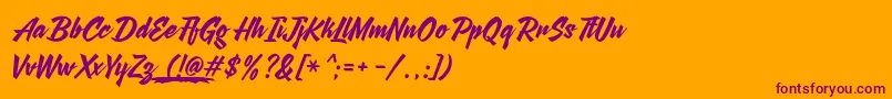 AgneyaDemoVersion Font – Purple Fonts on Orange Background