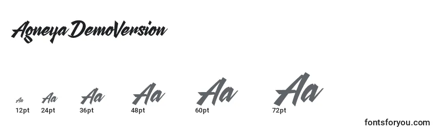 AgneyaDemoVersion Font Sizes