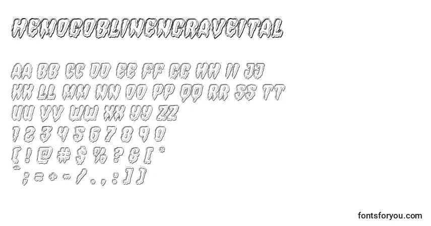 Шрифт Hemogoblinengraveital – алфавит, цифры, специальные символы