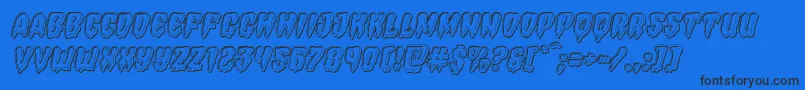 Hemogoblinengraveital Font – Black Fonts on Blue Background