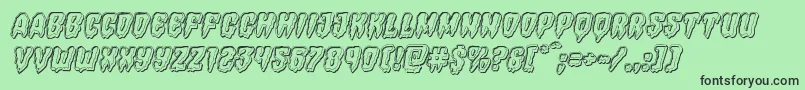 Hemogoblinengraveital Font – Black Fonts on Green Background