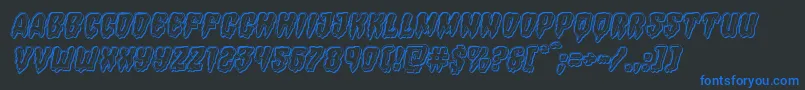 Hemogoblinengraveital Font – Blue Fonts on Black Background