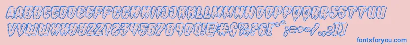 Hemogoblinengraveital Font – Blue Fonts on Pink Background