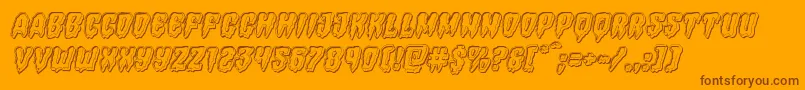 Hemogoblinengraveital Font – Brown Fonts on Orange Background