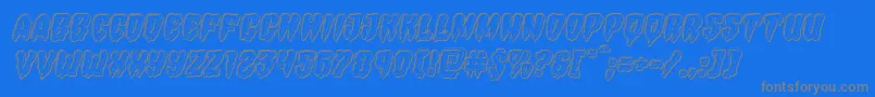 Hemogoblinengraveital Font – Gray Fonts on Blue Background