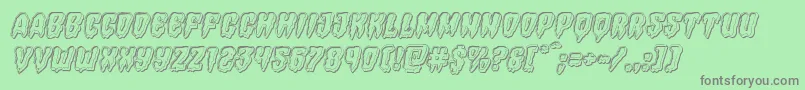 Hemogoblinengraveital Font – Gray Fonts on Green Background