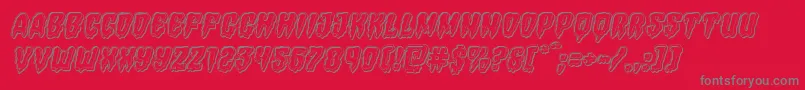 Hemogoblinengraveital Font – Gray Fonts on Red Background