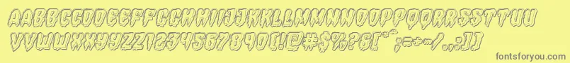 Hemogoblinengraveital Font – Gray Fonts on Yellow Background