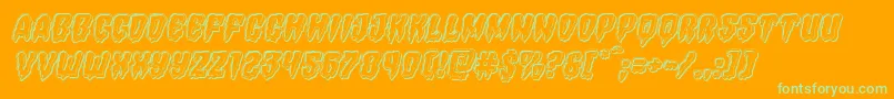 Hemogoblinengraveital Font – Green Fonts on Orange Background