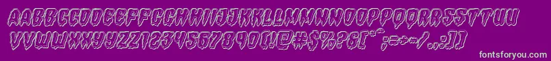 Hemogoblinengraveital Font – Green Fonts on Purple Background