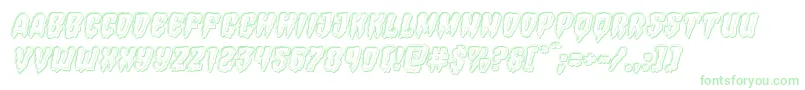 Hemogoblinengraveital Font – Green Fonts on White Background