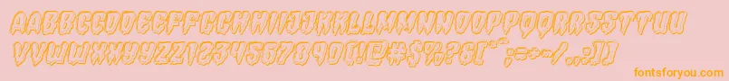 Hemogoblinengraveital-Schriftart – Orangefarbene Schriften auf rosa Hintergrund