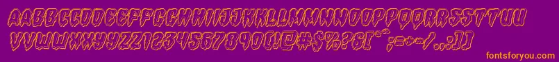 Hemogoblinengraveital Font – Orange Fonts on Purple Background