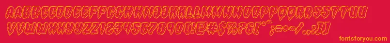 Hemogoblinengraveital Font – Orange Fonts on Red Background