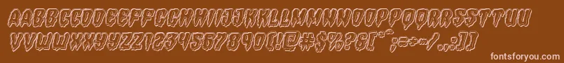 Hemogoblinengraveital Font – Pink Fonts on Brown Background