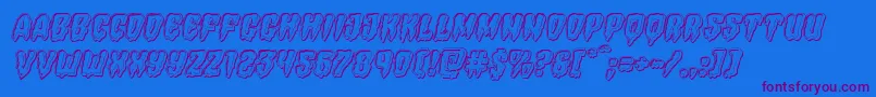 Hemogoblinengraveital Font – Purple Fonts on Blue Background