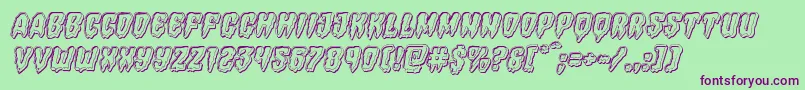 Hemogoblinengraveital Font – Purple Fonts on Green Background