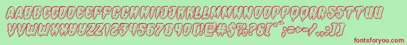 Hemogoblinengraveital Font – Red Fonts on Green Background