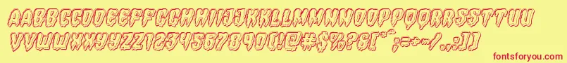 Hemogoblinengraveital Font – Red Fonts on Yellow Background