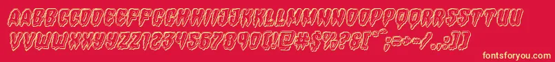 Hemogoblinengraveital Font – Yellow Fonts on Red Background