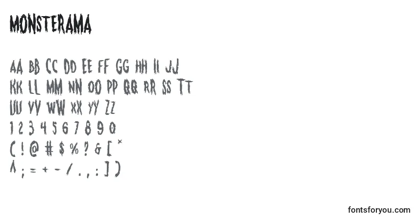 A fonte Monsterama – alfabeto, números, caracteres especiais