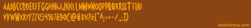 More about Monsterama Font Monsterama Font – Orange Fonts on Brown Background